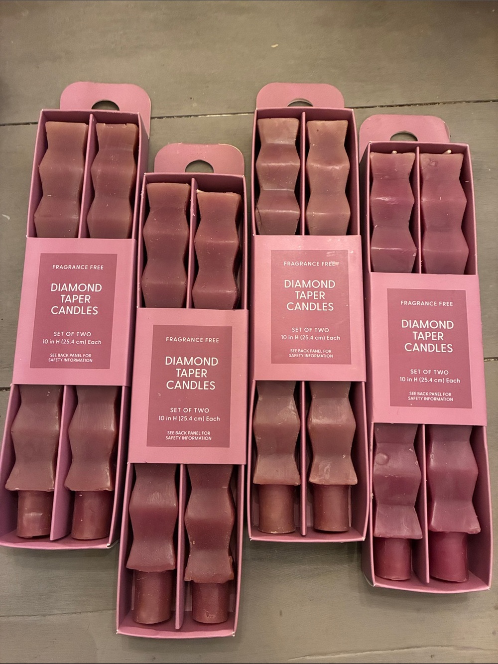 Diamond Taper Candles - Juneberry 4pack -(Set of 2) total of 8 taper candles